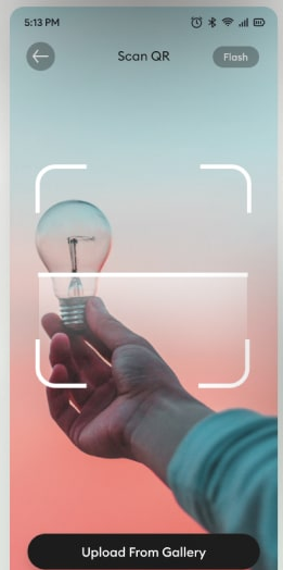 Pataa app screen — finding a place by scanning, shown against a real photographed entrance